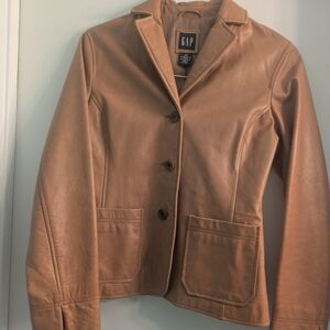 GAP Women's Tan Leather Jacket